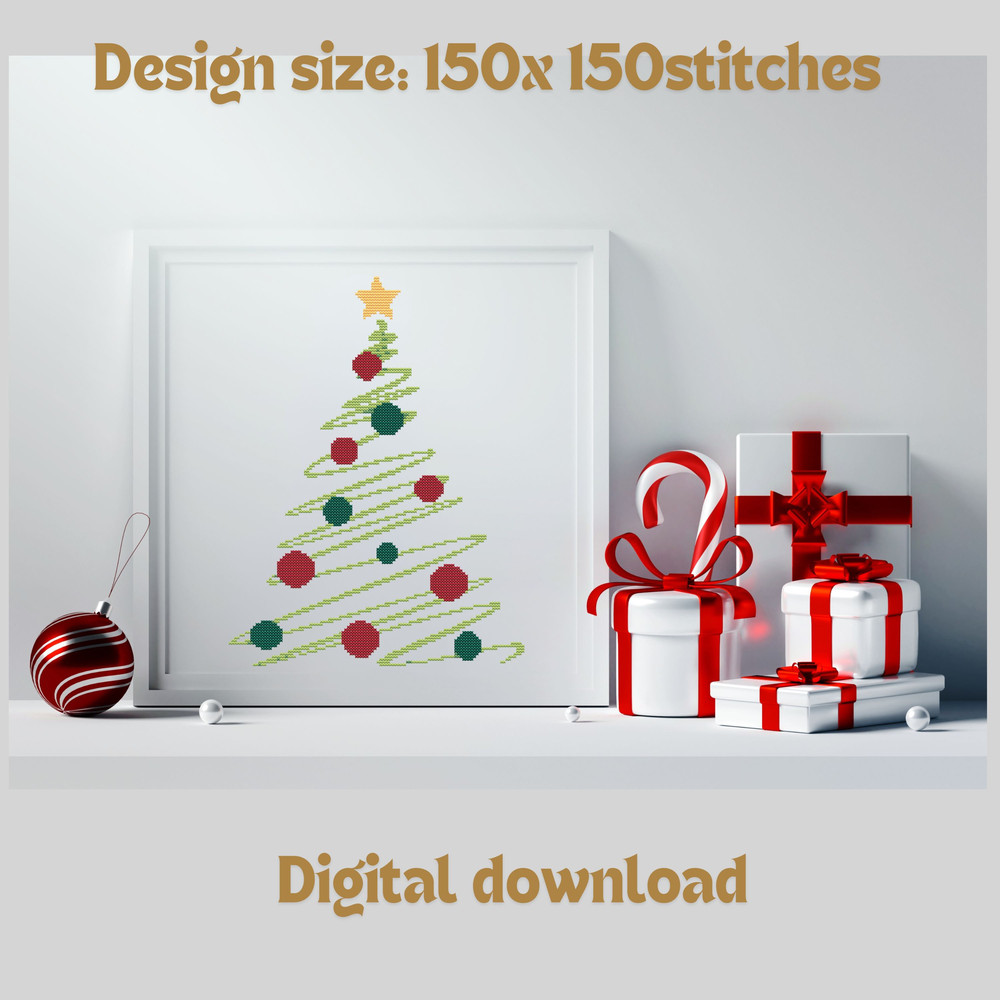 Colorful Christmas Tree Cross Stitch Patterns Pdf 5