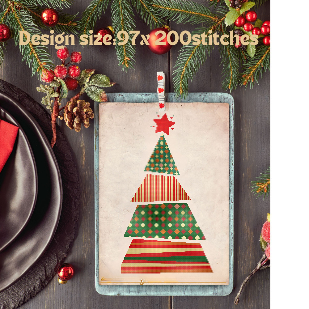 Geometric Christmas Tree Cross Stitch Patterns Pdf 0