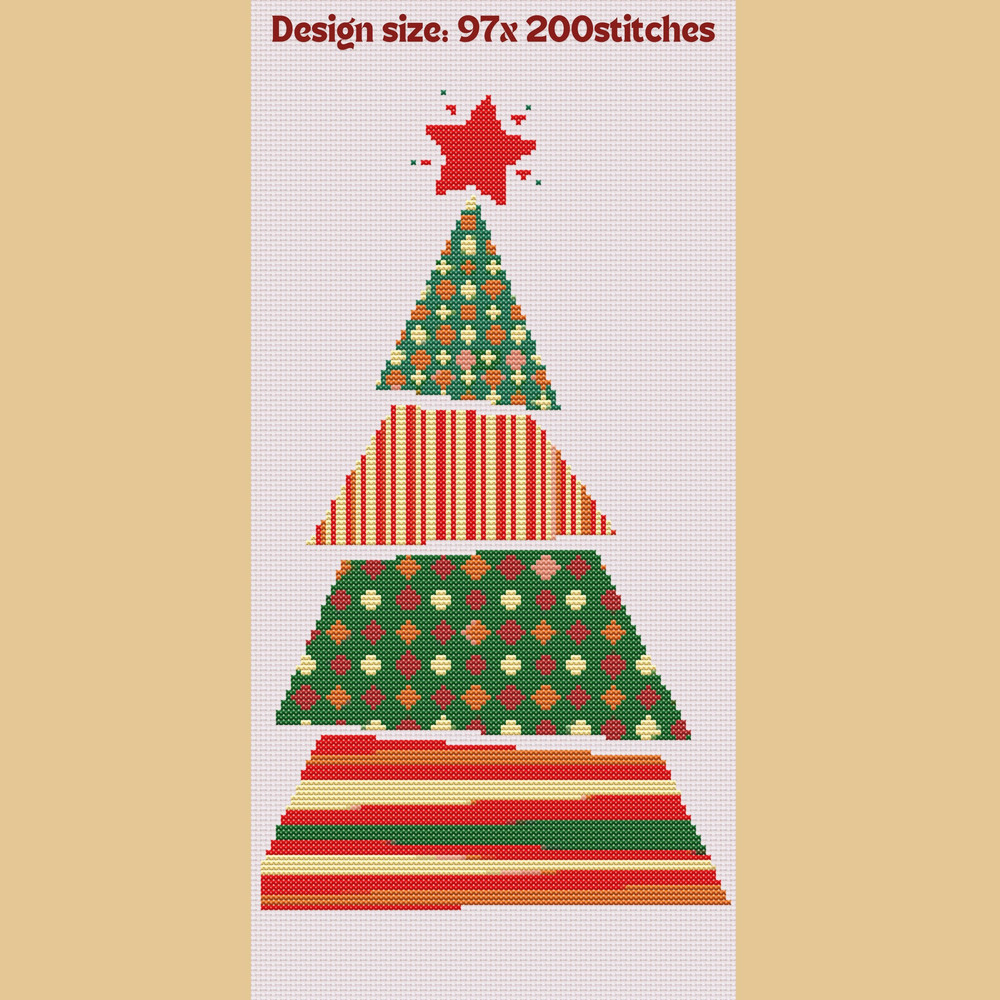 Geometric Christmas Tree Cross Stitch Patterns Pdf 1