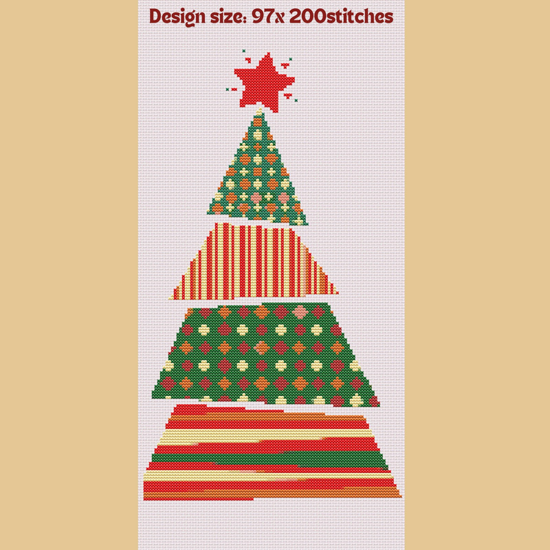 Geometric Christmas Tree Cross Stitch Patterns Pdf 1