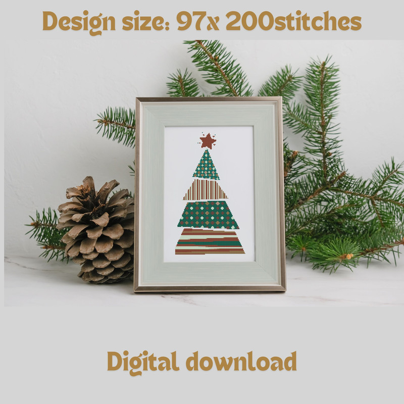 Geometric Christmas Tree Cross Stitch Patterns Pdf 3