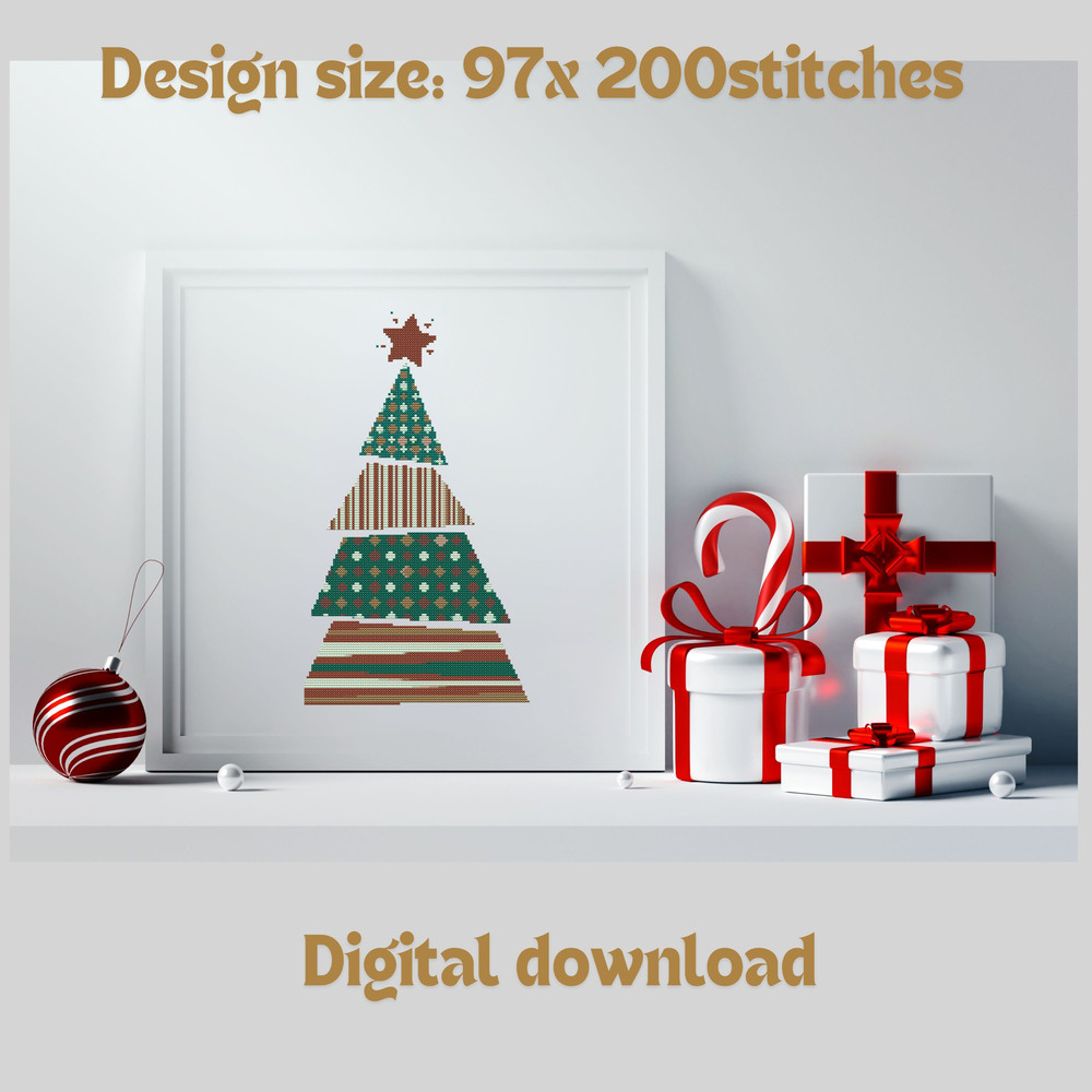 Geometric Christmas Tree Cross Stitch Patterns Pdf 5