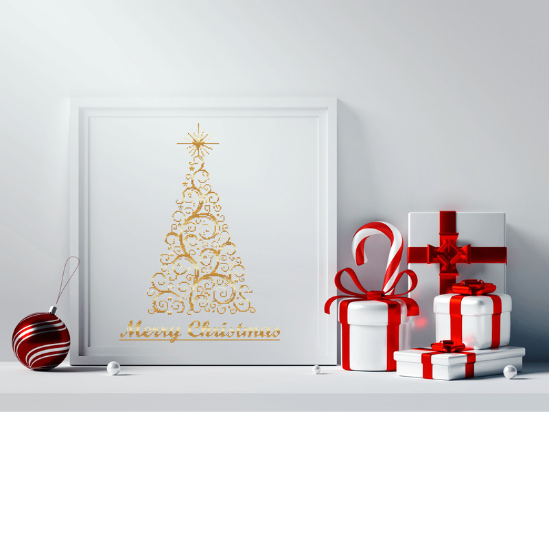Merry Christmas Tree Cross Stitch Patterns Pdf 0