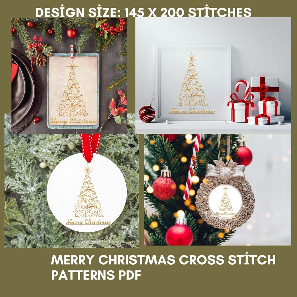 Merry Christmas Tree Cross Stitch Patterns Pdf 3