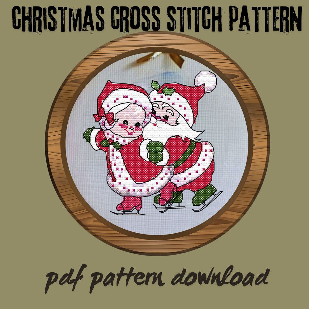 Santa And His Wifes Skiing Pleasure Cross Stitch Patterns Pdf 2