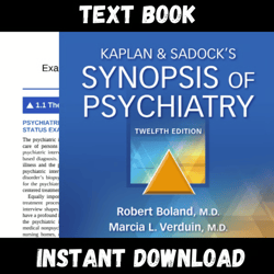 Textbook of Kaplan & Sadock's Synopsis of Psychiatry Twelfth Edition Instant Download