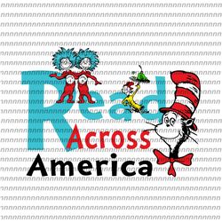 read across america svg, dr seuss svg, thing svg, cat in the hat svg, thing 1 thing 2 thing 3