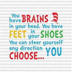 you have brains in your head svg , dr seuss svg, thing svg, cat in the hat svg, thing 1 thing 2 thing 3