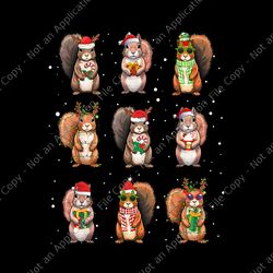 squirrels christmas lights png, squirrel lover xmas png, squirrels santa png
