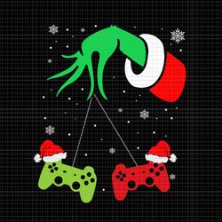 gaming christmas svg, gamer santa svg, hand grinch svg, grinch christmas svg