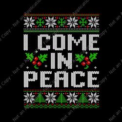 peace i come in peace couple matching ugly christmas sweater png, peace i come christmas png