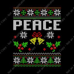 peace i come in peace couple matching ugly christmas sweater png, peace i come christmas png
