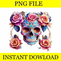 dia de los muertos sugar skull day of the dead floral png