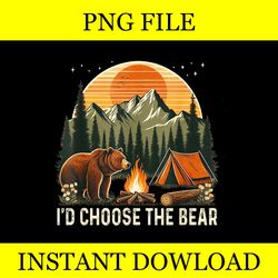 camping i'd choose the bear png
