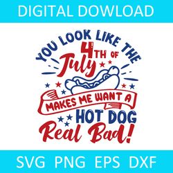 you look like 4th of july makes me want a hot dog real bad svg