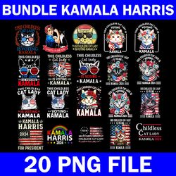 bundle kamara harris 2024 png, this childless cat lady is voting kamala png, kamara harris png