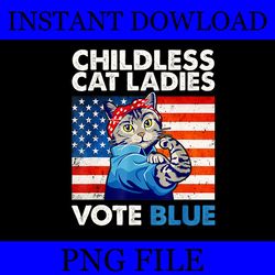 childless cat ladies vote blue vintage cat usa flag png