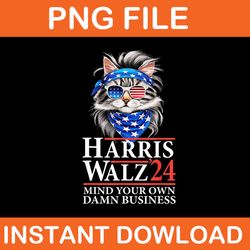 harris waltz 2024 mind your own damn business cat png