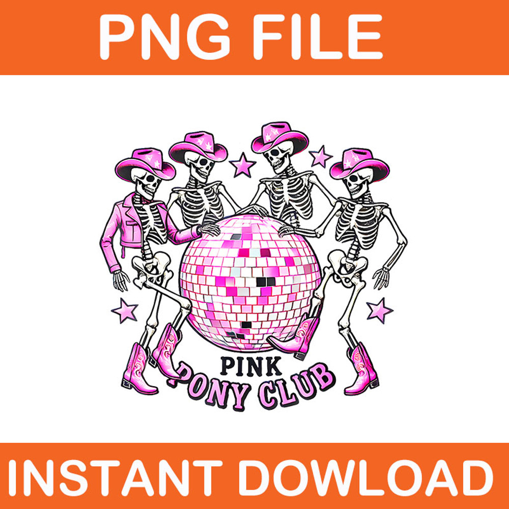 Halloween Pink Pony Club Cowgirl Western Birthday PNG 1