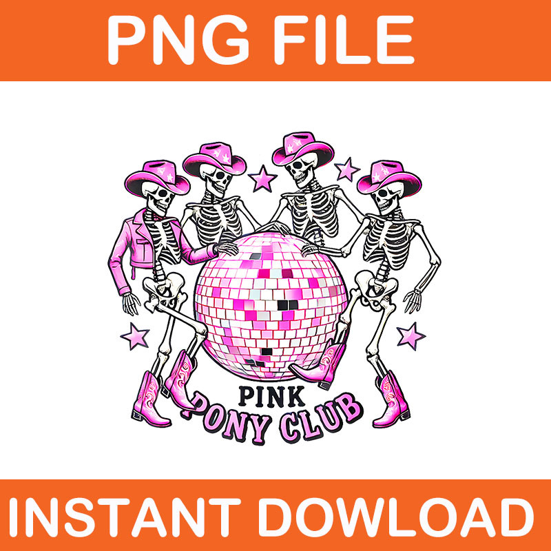 Halloween Pink Pony Club Cowgirl Western Birthday PNG 1