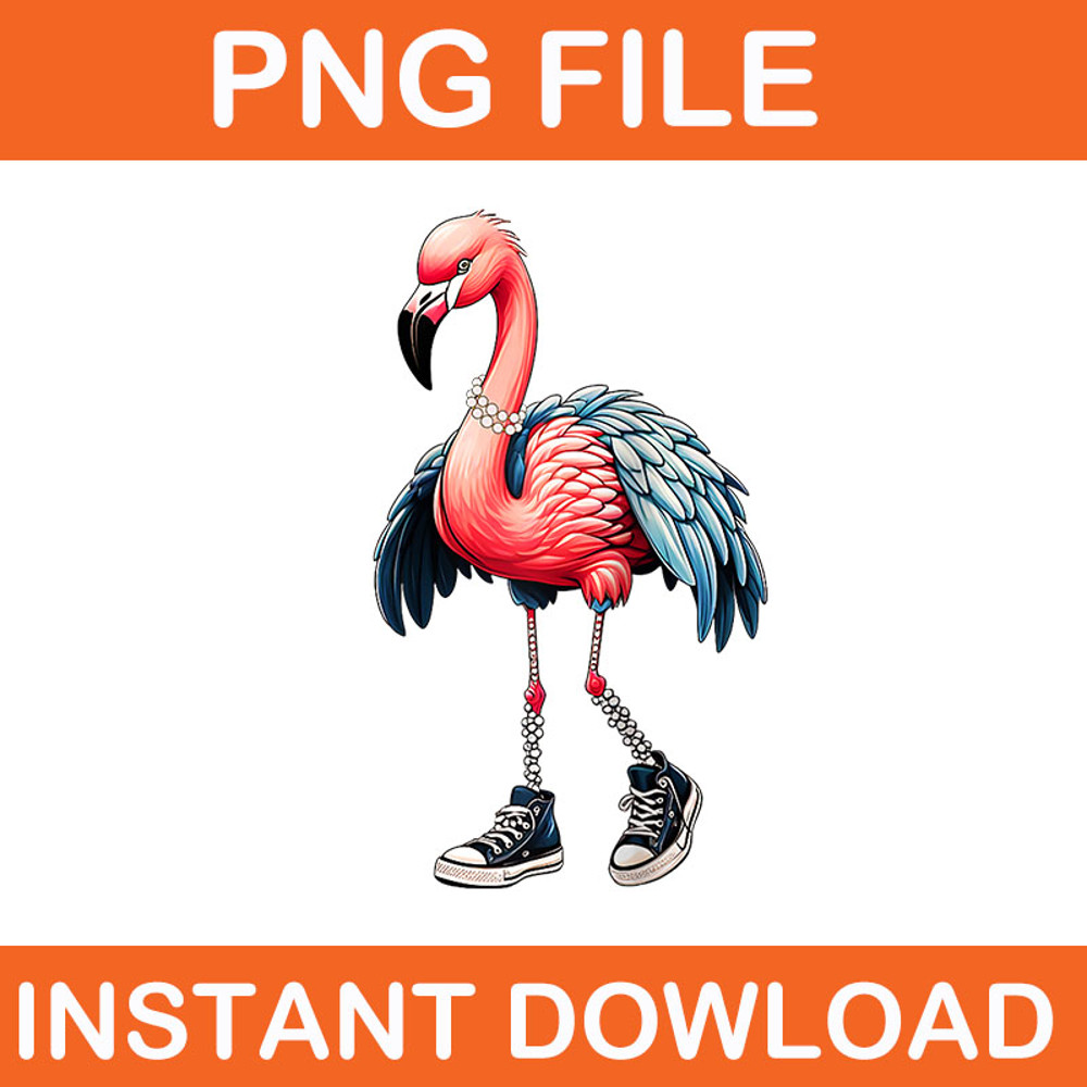 Flamingo Chucks And Pearls Comma La Kamala Harris 2024 PNG 0