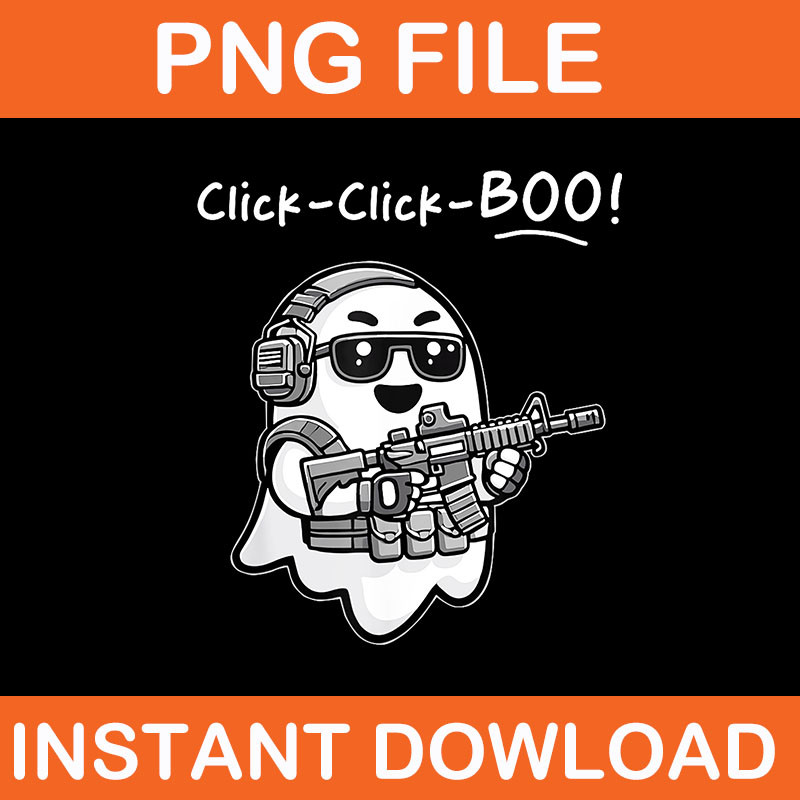 Tactical Ghost Click Click Boo Halloween Veteran Party PNG 0