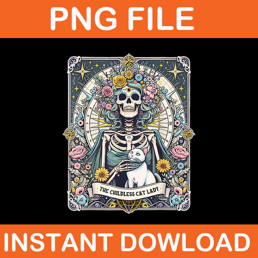 Childless Cat Lady Tarot Card PNG 0