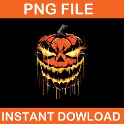 scary halloween pumpkin face paint drip jackolantern png