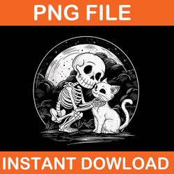 skeleton cat skull kitty cute goth halloween png