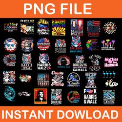 bundle kamala harris 2024 png, harris walz'24 cat png