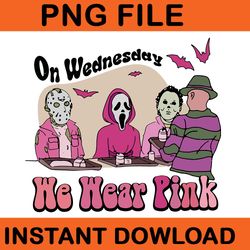on wednesday we wear pink ghost halloween svg