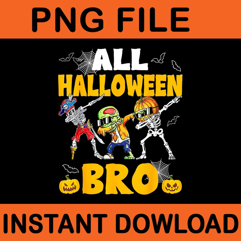 All Halloween Bro Dabbing Skeleton Jack O Lantern PNG 0