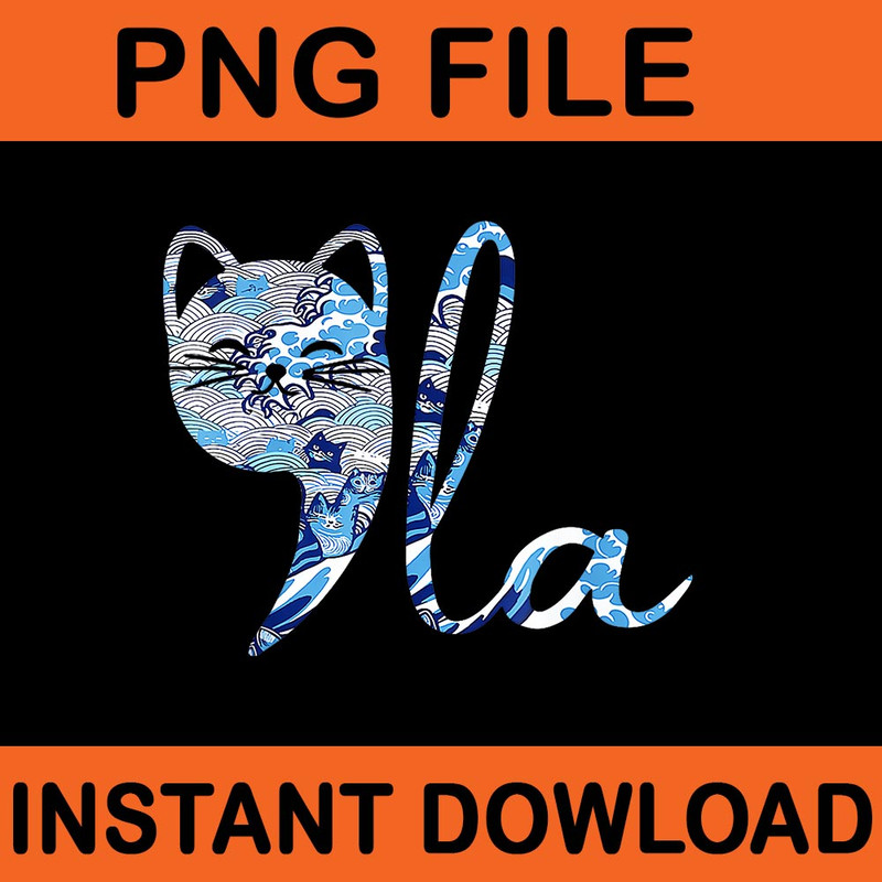 Cat Comma La Blue Cats Wave Kamala Harris 2024 PNG 0