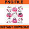 Coquette Bows Pumpkins Ghost Florals Pink Halloween PNG 0