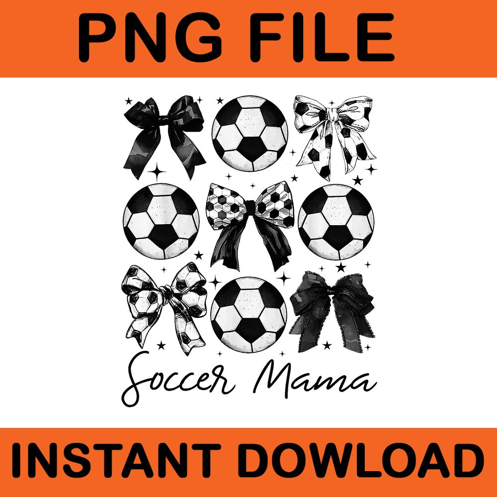 Coquette Bow Soccer Mama PNG 0