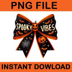 spooky vibes coquette bow groovy halloween png