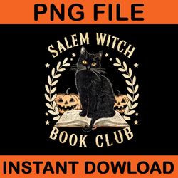 salem witch book club black cat witch spooky halloween png