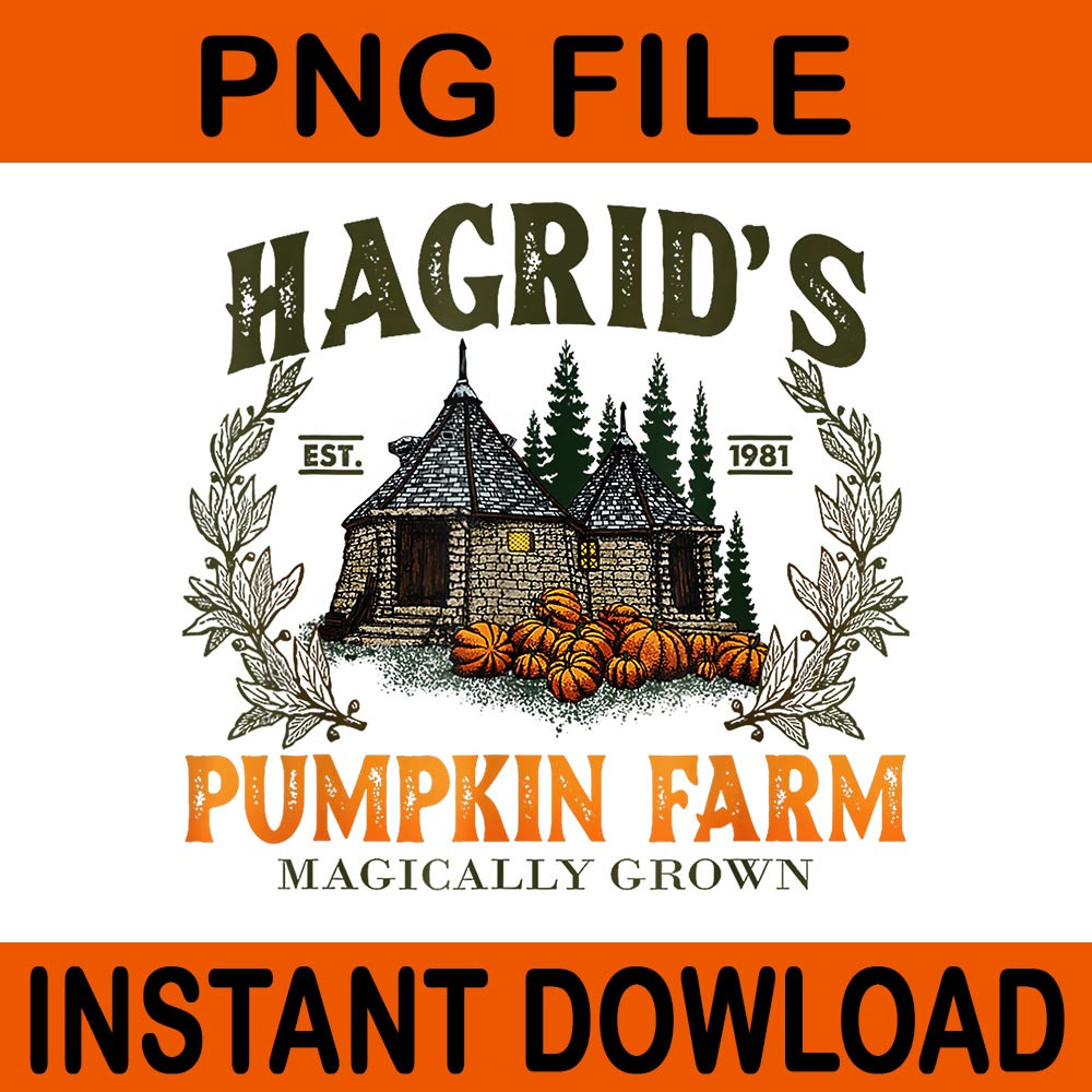Retro Fall Hagrids Pumpkin Farm Patch Autumn Pumpkin Garden PNG 0
