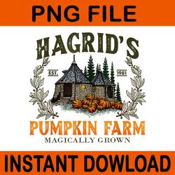retro fall hagrid's pumpkin farm patch autumn pumpkin garden png