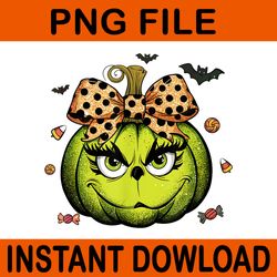 grinc pumpkin coquette halloween spooky season png