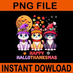happy hallothanksmas cats halloween png