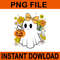 Ghost Floral Trick Or Treat Halloween PNG 0