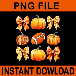 coquette bow football mama thanksgiving autumn fall png