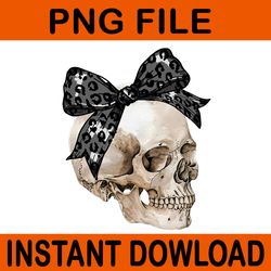 coquette bow sugar skull skeleton spooky season halloween png
