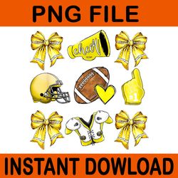 yellow cheer coquette football mom png