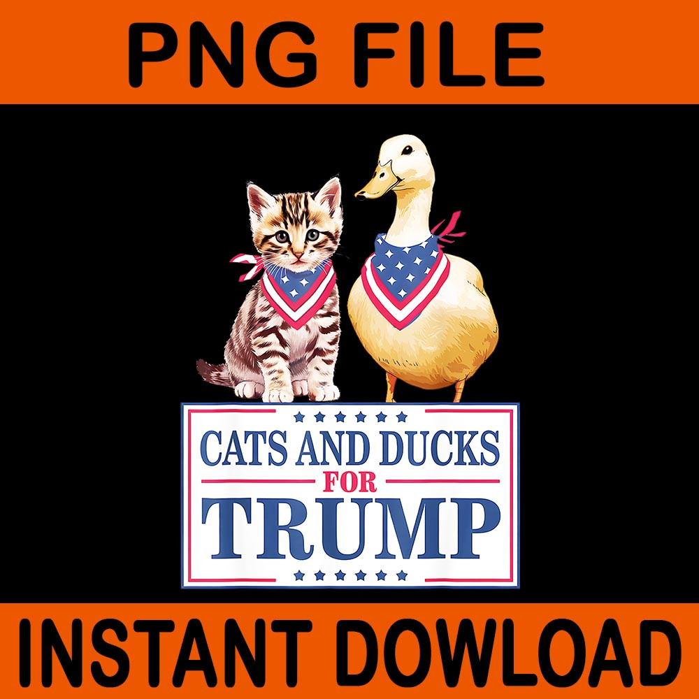 Cats And Ducks For Trump 2024 PNG 0
