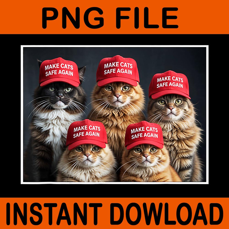 Donald Trump Make Cats Safe Again Red Hat 2024 PNG 0