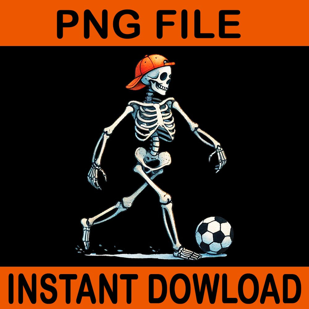 Skeleton Soccer Halloween PNG 0
