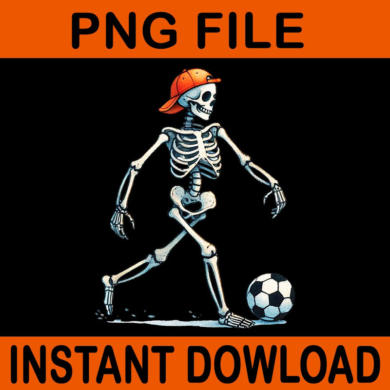 Skeleton Soccer Halloween PNG 0
