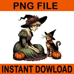 cat mom witch pumpkin halloween png